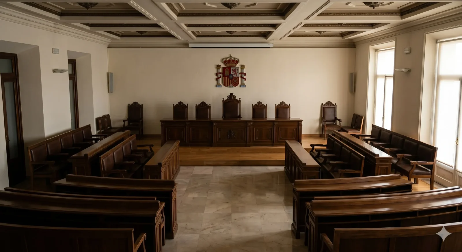 cese habilitados nacionales libre designación Sala de vistas del Tribunal de Instancia de Ourense, ilustración sobre límites al cese de habilitados nacionales